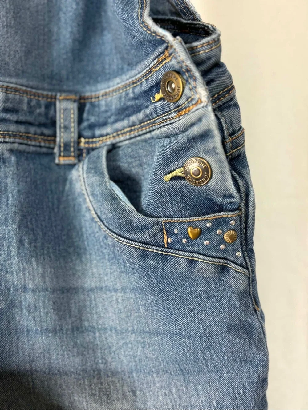 Y2K Jordache Girls Classic Blue Denim Bib Overalls size 14/16 XL